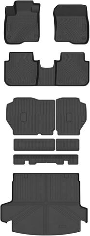 Floor Mats+Backrest Mats+Rear Upper Deck Trunk Mats Set for 2023 2024 Honda CRV (Hybrid Model), TPE All Weather Back Seat Cover Protector Accessories- Black, 7Pc in Saudi Arabia