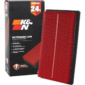 K&N Engine Air Filter: Extended Life 24,000 Mile Replacement Air Filter: Compatible 2016-2020 Toyota/Jeep/Fiat (Corolla, Hatchback, Camry Hybrid, Avalon, C-HR, RAV4 Hybrid, Renegade, 500X), KNX-3080