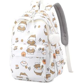 YJMKOI Backpack for Girls Middle School Bookbag Kawaii Elementary School Bags for Teens