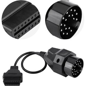 OBD2 Adapter, 20 Pin to 16 Pin Round OBD Scanner Adapter, 20 Pin Cable, OBD2 Adapter Cable, OBD2 Adapter Connector Scanner Cable for E36 E38 E39 E46 E53 X5 Z3, 12in