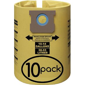 For Shop Vac Bags 10-14 Gallon - Reinforced Type I 90672, Type F 906620, VF2005 - Double-Layer 12 Gallon Shop Vac Bag (5 Pack)