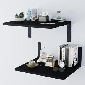 Deep Wall Shelves, Floating Shelves for Wall Display, 12" Wide Wall Mounted Shelves for Living Room, Bedroom, Kitchen, Office Decor, Modern Hanging Bookshelf (Brown, 16 * 12 Inches)