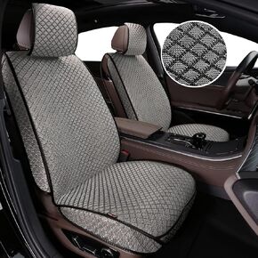 Breathable Car Seat Covers,Luxury Front Seat Covers， Driver Seat Protector,Automotive Seat Covers,Suitable for All Seasons, Universal Fit for Sedan, SUV, Truck (Front Pair, Beige)