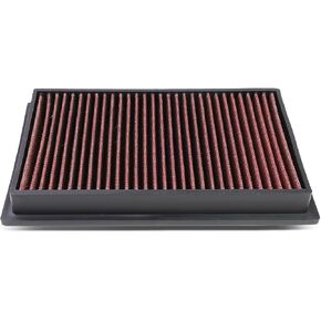 DNA Motoring AFPN-110-RD Clean Air Washable Drop In Panel Air Filter Enhance Engine Performance Power & Acceleration Improve [Compatible with 89-17 Nissan 240sx / 350z / Maxima/Murano]