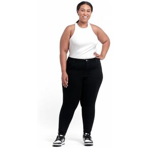 1822 Denim Eco-Friendly High-Rise Skinny Jeans Plus Size 28" in Sustainable Black
