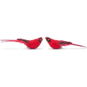 Raz 7 Inch Clip On Cardinal Ornament Set of 2 Assorted