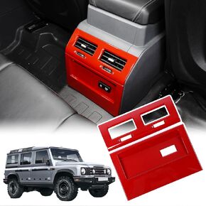 Car Rear Air Conditioning Vent Outlet Cover Compatible with INEOS Grenadier 2022-2024 Rear Central Armrest Air Vent Decor Frame Rear Air Vent Cover ABS Accessories (Carbon Fiber Pattern)