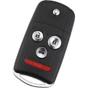 Motoforti Car Flip Remote Control Key, for Acura TSX 2009-2014, 25A-HLIK1T, Plastic Metal, Black, Silver Tone, 1 Pcs