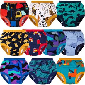BIG ELEPHANT Toddler Training Pants, Soft Cotton Absorbent Training Underwear for Baby Boys & Girls