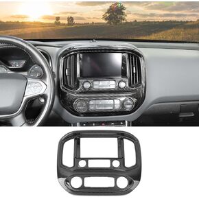 Hoolcar Center Console Navigation Trim Panel Middle Air Conditioning Vent Cover Compatible with 2014-2022 Chevrolet Colorado, GMC, Canyon, Carbon Fiber