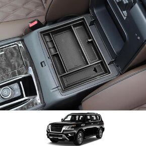 CDEFG for 2024 Nissan Armada Center Console Organizer Tray for 2021-2024 Nissan Armada Accessories Middle Console Rear Armrest Storage Box Rear Armrest Storage Cubby
