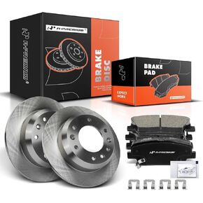A-Premium 11.74 in (298.20 mm) Front Vented Disc Brake Rotors + Ceramic Pads Kit Compatible with Select Kia & Hyundai Models - Sedona 2006-2012/2014, Entourage 2007-2009, 6-PC Set
