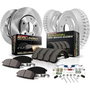 Power Stop KOE15263DK Autospecialty Front and Rear Replacement Brake Kit-OE Brake Drums & Ceramic Brake Pads For 2009-2013 Chevy Silverado 1500 GMC Sierra 1500