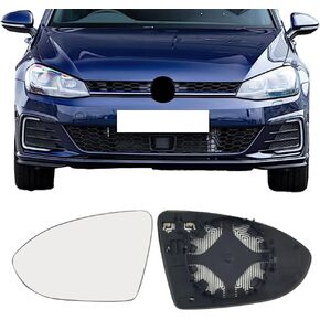 Driver Left Side Backing Plate Power Heated Mirror Glass for Volkswagen VW Golf MK7, 2015-2021 Golf Golf GTI, 2015-2019 Golf R Golf SportWagen, 2017-2019 Golf Alltrack, 2019-2021 Jetta