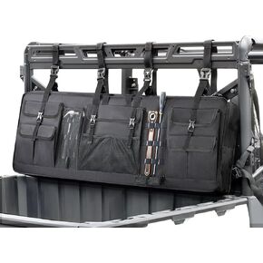 Double UTV Tool Carrier Soft Case, Quick Release Hunting Tool Bag Rack for Hunting Activities Compatible with Polaris Ranger Yamaha Kawasaki and Most UTVs (Black)
