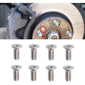 8 PCS Braking Disc Rotor Screws Kit, Stainless Front Rear Braking Bolts, Cross Flat Head Screw, Suitable for Honda Hyundai (Silver)
