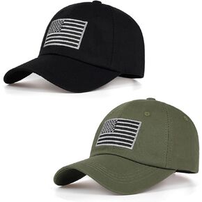 2 Pcs American Flag Hat,USA Baseball Cap for Men Women,Low Profile USA Army Dad Hat