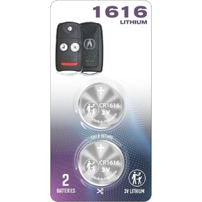 (2 Pack) CR1616 1616 for Acura (2007-2014) fits TL TSX MDX RDX (FCC ID’s: MLBHLIK-1T, MLBHLIK1T, N5F0602A1A) Replacement fits Remote Control Key Fob Flip Smart Shell Case Key Chain Accessories Cover