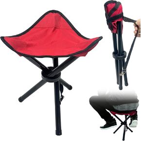 Travel Folding Camping Stool, 14.6 inches Tripod Chair and Maximum weight 300 lbs Outdoor Portable Party Chair Fishing Chair Seat for Camping Fishing Hiking Gardening and Beach Garden Painting