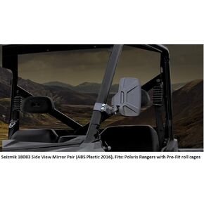 Seizmik Folding UTV Side View Mirrors for Polaris Pro-Fit and Can-Am Profiled ROPS UTV Models | Set of 2 | Compatible with select Polaris, Can-Am, John Deere, CF Moto, Bobcat, Textron Models