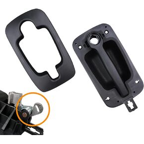 APPERFiT Exterior Door Handle with Bezel Cover Textured Black 760-5107 760-5108 760-5535 Compatible with International Trucks ProStar 4100 4200 4400 7300 7400 7500 7600 7700 8500 8600