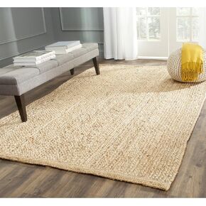 SAFAVIEH Natural Fiber Collection Area Rug - 9' x 12', Natural, Handmade Jute, Ideal for High Traffic Areas in Living Room, Bedroom (NF461A)