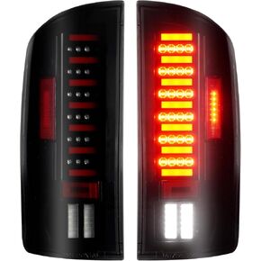 LED Tail Light + 3rd Brake Light Kit Fit for Dodge RAM 1500 2002-2006, for Dodge RAM 2500 3500 2003-2006, High Mount Stop Light Rear LED Taillight, Black Housing Smoke Lens