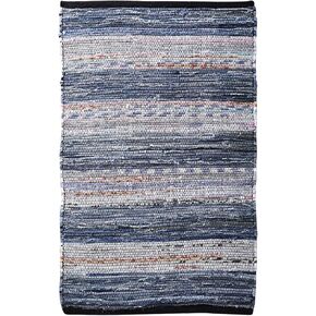100% Cotton Rag Rug 24x36 - Multicolor Denim Chindi Rug - Hand Woven & Reversible for Living Room Kitchen Entryway Rug - Multi Color