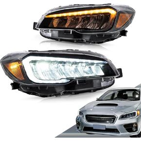 VLAND LED Headlights Compatible with 2008-2011 Impreza Outback Sport, 2008-2014 Impreza WRX(Not Fit Models w/AFS/SRH) w/Switchback w/Animation&Breathing DRL Clear Reflector