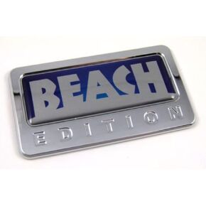 Car Chrome Decals CBEDI-Beach Beach Custom Edition Chrome Emblem with Domed Decal c/w Adhesive Car Auto Badge