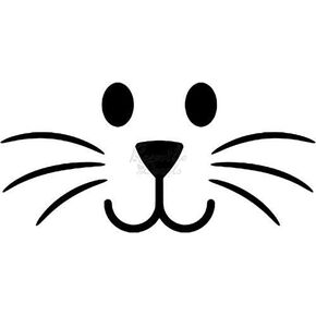 Cute Bunny Face Whiskers Pet Rabbit Vinyl Decal Sticker for Home Office Decor Vehicle Window Sign Size- [6 inch] / [15 cm] Wide Color- Gloss Black