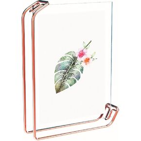 JIARI Picture Frame, Decorative Picture Frame Tabletop Display for 5x7 6x8 photo, Metal Photo Picture Frame with Clear Plexiglass for Vertical or Horizontal Display (Gold)