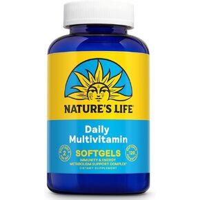 Nature's Life Daily Multivitamin for Men and Women - Complete Multivitamin with Iron - Daily Value of Most Essential Vitamins and Minerals - Healthy Energy and Immune Support - 60 Serv, 120 Softgels