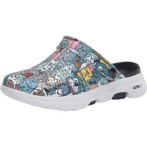 Skechers Women's Foamies GOwalk 5 - Dog Lover Clog, Black/Multi, 9