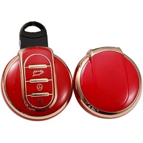 HIBEYO TPU Key Fob Cover for BMW Mini Cooper F55 Clubman F54 Hatch F56 Cabrio F57 Countryman Cooper S Cooper D Cooper SD F60 Accessories Key Shell Cover Protector-Purple