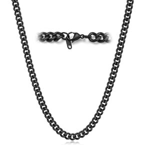 Cuban Link Chain Necklace for Men Women, 3/6/9/12MM Width,18/20/22/24/26/28/30Inch Hip Hop Jewelry, 18K Gold/Black/316L Stainless Steel Cuban Jewelry Gifts for Him Dad Husband Birthday Gift