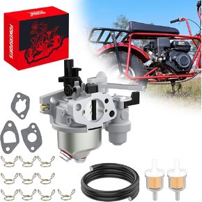 RUTU GX160 Carburetor with Gasket Set Replacement for Powersports CT200U KT196 196cc 5.5HP 6.5HP OHV Engine Go Kart Carb