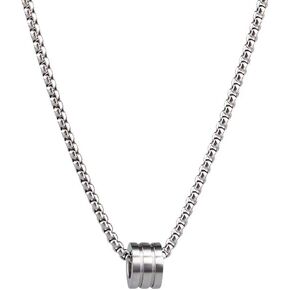 Stainless Steel Chain Necklace with Circular Cylinder Body Pendant