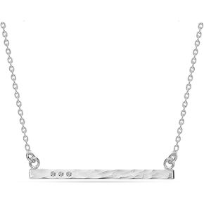 LeCalla 925 Sterling Silver Hammered Necklace for Women | Italian Handmade Hammered Texture Pendant Necklaces | Women's Adjustable Chain Necklace Pendant Jewelry Gift for Her