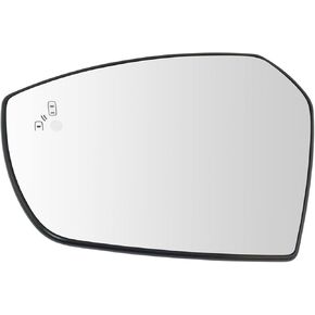 TRQ Mirror Glass Blind Spot Indicator Driver Side Left LH Compatible with Ford Escape