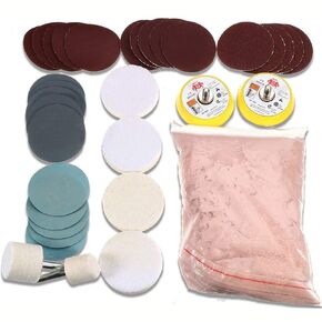 34pcsset Multifunctional Glass Polishing Pads Kit, Deep Scratch Remover for Window Repair, DIY Glass Polishing Kit for Car Glass and Windscreen