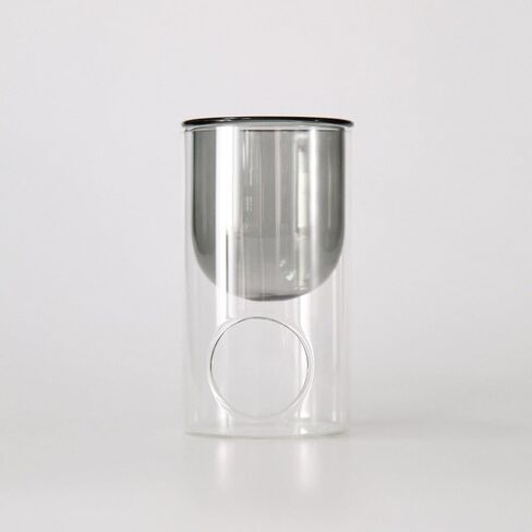 Glass Essential Oil and Wax Melt Burner, Aromatherapy Aroma Oil Burner, Candle Essential Oil Diffuser Lamp, Tea Light Candle Holder, Fragrance Oil Warmer for Home Bedroom Decor Accessories, Grey in Saudi Arabia