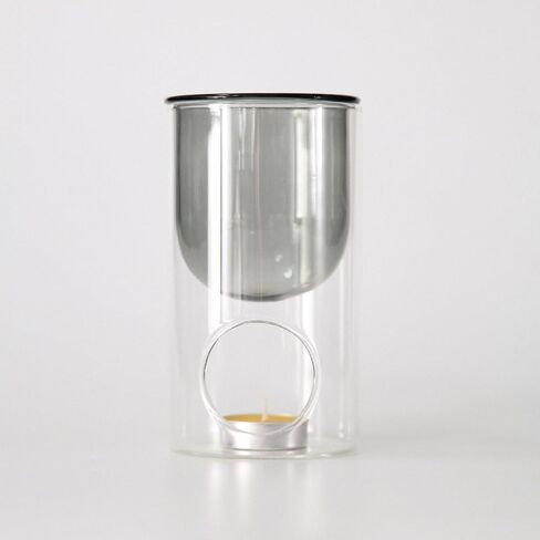 Glass Essential Oil and Wax Melt Burner, Aromatherapy Aroma Oil Burner, Candle Essential Oil Diffuser Lamp, Tea Light Candle Holder, Fragrance Oil Warmer for Home Bedroom Decor Accessories, Grey in Saudi Arabia