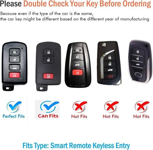 Leather Key Fob Cover with Keychain,Key Shell Compatible for Toyota Highlander Camry Corolla Avalon Tocoma Tundra Key (Black) in Kuwait