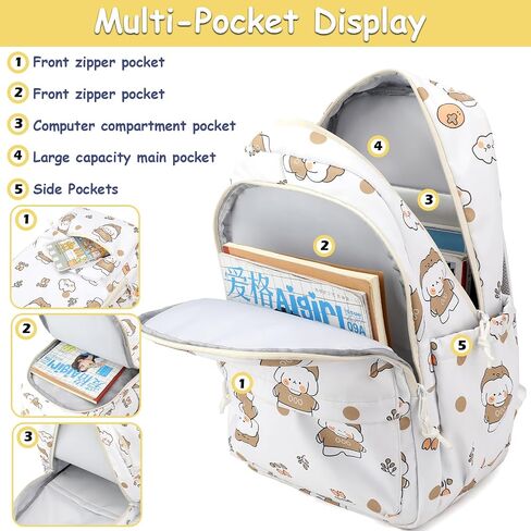 YJMKOI Backpack for Girls Middle School Bookbag Kawaii Elementary School Bags for Teens in Saudi Arabia