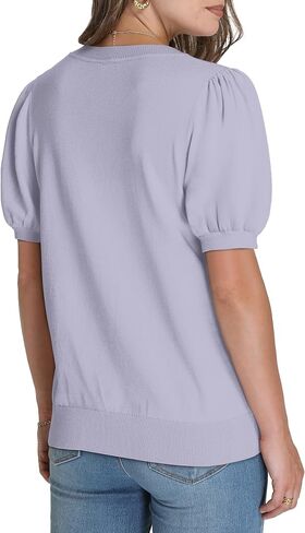 WIHOLL Women's Puff Short Sleeve Sweater 2025 Spring Summer Tops Trendy Business Casual Outfits Work Blouses Clothes in Kuwait