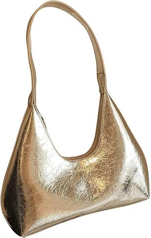 Verdusa Women's Metallic Hobo Shoulder Bags Top Handle Handbag Zipper Purses in Saudi Arabia