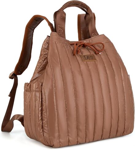 Montana West x Lee Puffer Backpack Purse for Women Quilted Travel Fashion Backpack Daypack Ladies Casual Drawstring Bag Black LEE49-002BK in Saudi Arabia