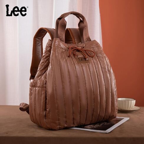 Montana West x Lee Puffer Backpack Purse for Women Quilted Travel Fashion Backpack Daypack Ladies Casual Drawstring Bag Black LEE49-002BK in Saudi Arabia