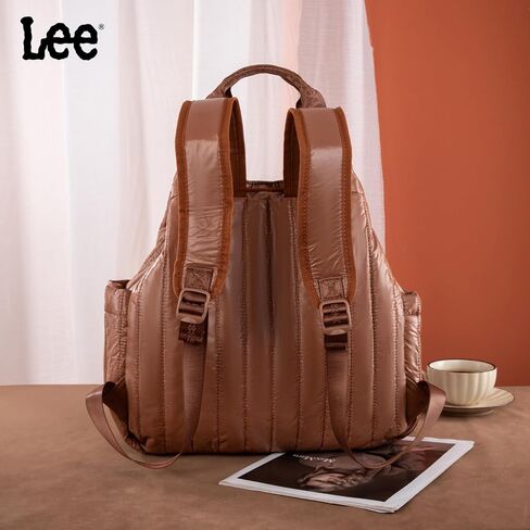 Montana West x Lee Puffer Backpack Purse for Women Quilted Travel Fashion Backpack Daypack Ladies Casual Drawstring Bag Black LEE49-002BK in Saudi Arabia